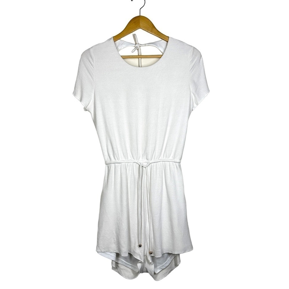 Superdown Laney Open Back Drawstring Romper In Wh… - image 2